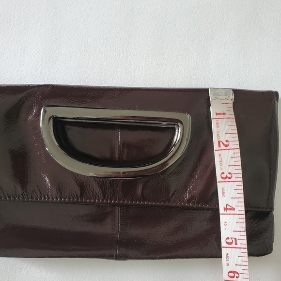 POLISHED LeatherHOBO International Brown Envelop Flap Clutch with Magnet closure - Picture 13 of 16